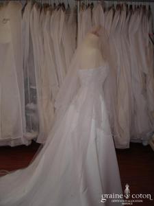 Voile blanc avec strass - 4m de long