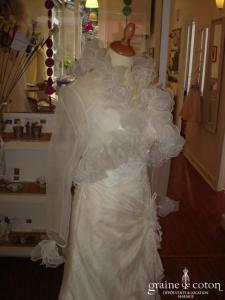 Miss Kelly - Boléro court en organza ivoire
