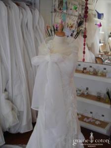 Graine de coton - Étole en organza de soie ivoire