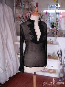 Mango - Tunique en soie noire