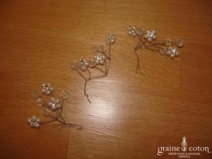 Lot de 3 pics à cheveux strass