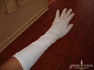 Gants mi longs blancs mat