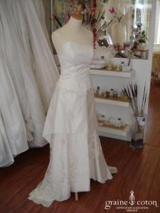 Florinne - Robe deux pièces en taffetas et dentelle ivoire