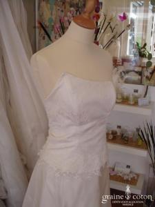 Florinne - Robe deux pièces en taffetas et dentelle ivoire