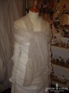 Étole en organza ivoire