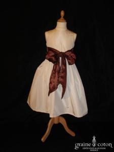 Graine de coton - Ceinture seule en crêpe de satin chocolat